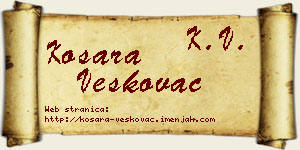 Kosara Veškovac vizit kartica
